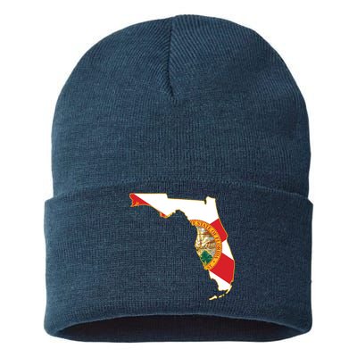 Florida Map State Flag Sustainable Knit Beanie