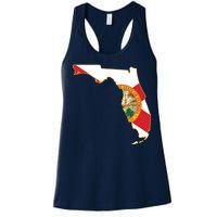 Florida Map State Flag Women's Racerback Tank