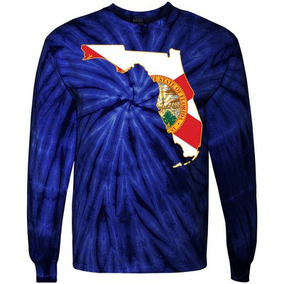 Florida Map State Flag Tie-Dye Long Sleeve Shirt