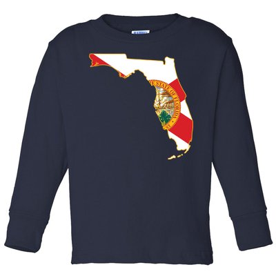 Florida Map State Flag Toddler Long Sleeve Shirt