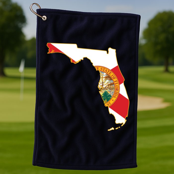 Florida Map State Flag Golf Towel