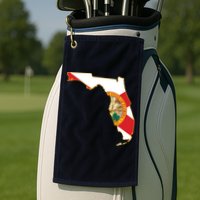 Florida Map State Flag Golf Towel