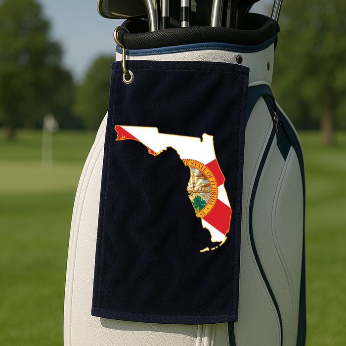 Florida Map State Flag Golf Towel