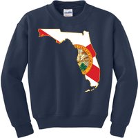 Florida Map State Flag Kids Sweatshirt