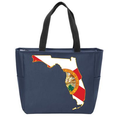 Florida Map State Flag Zip Tote Bag