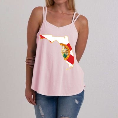 Florida Map State Flag Women's Strappy Tank