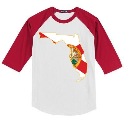 Florida Map State Flag Kids Colorblock Raglan Jersey