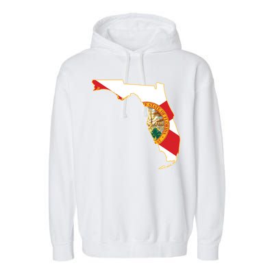 Florida Map State Flag Garment-Dyed Fleece Hoodie