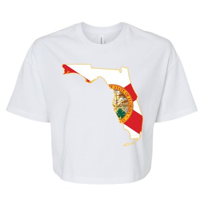 Florida Map State Flag Bella+Canvas Jersey Crop Tee