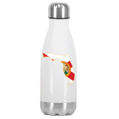 Florida Map State Flag Stainless Steel Insulated Water Bottle