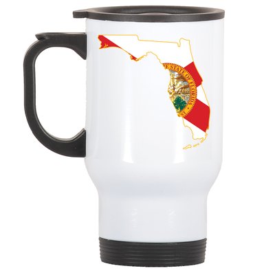 Florida Map State Flag Stainless Steel Travel Mug