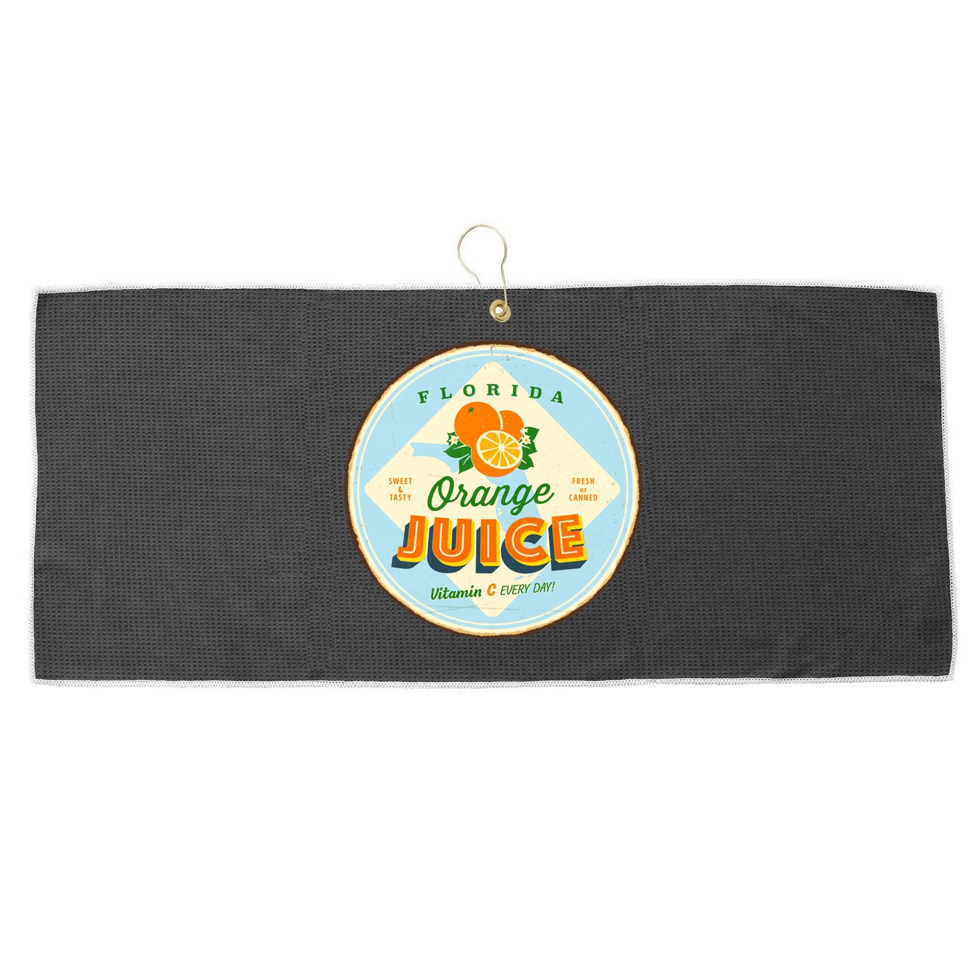 Florida Orange Juice Vitamin C Everyday Large Microfiber Waffle Golf Towel