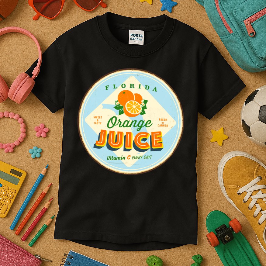 Florida Orange Juice Vitamin C Everyday Kids T-Shirt