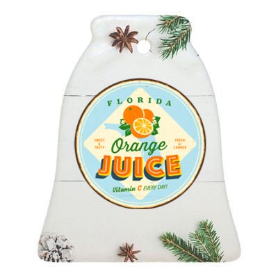 Florida Orange Juice Vitamin C Everyday Ceramic Bell Ornament