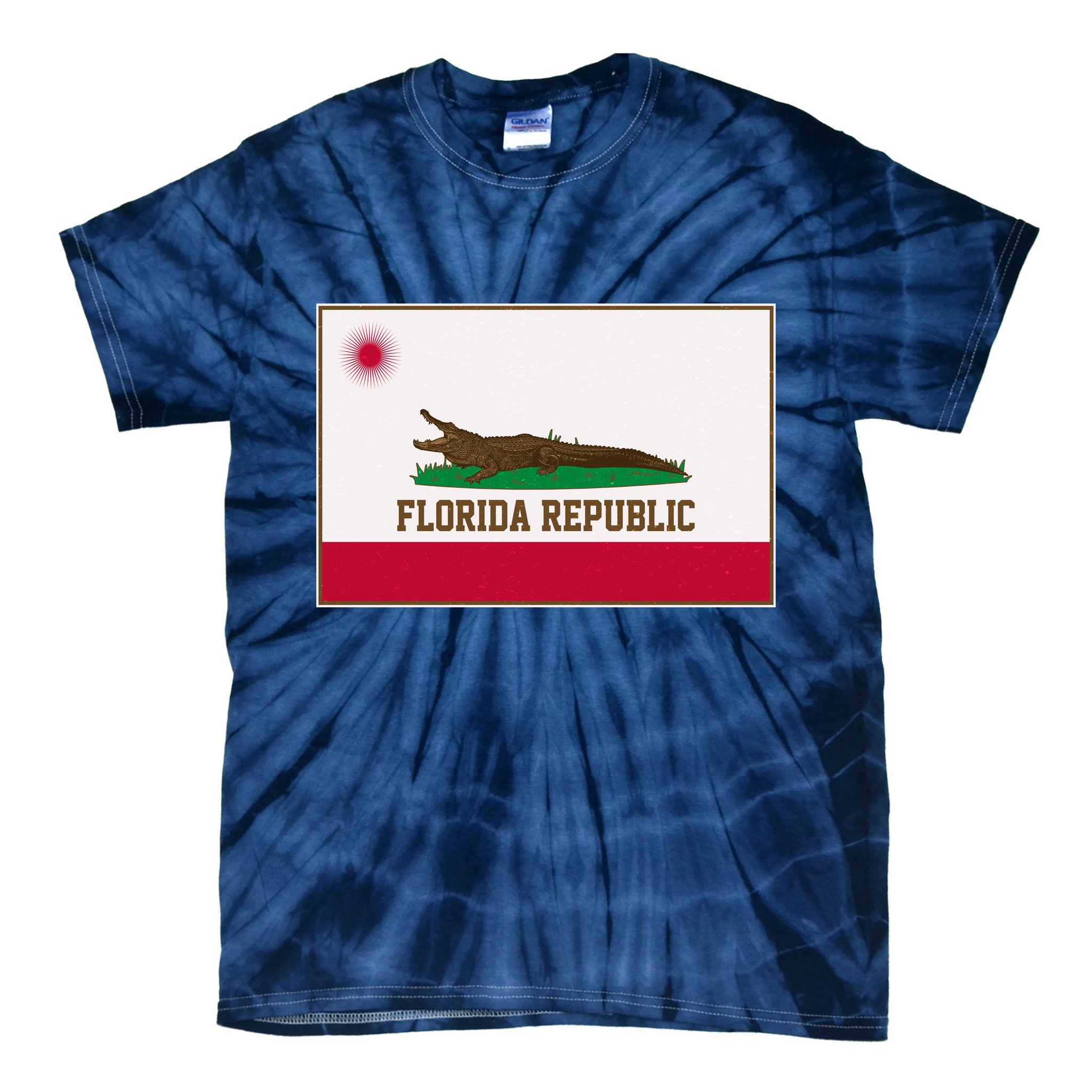 Florida Republic Vintage Alligator Flag Tie-Dye T-Shirt