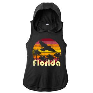 Florida Retro Sunset Ladies PosiCharge Tri-Blend Wicking Draft Hoodie Tank