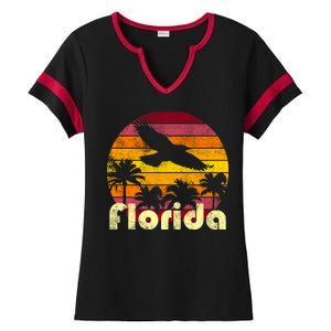 Florida Retro Sunset Ladies Halftime Notch Neck Tee