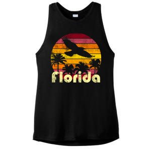 Florida Retro Sunset Ladies PosiCharge Tri-Blend Wicking Tank