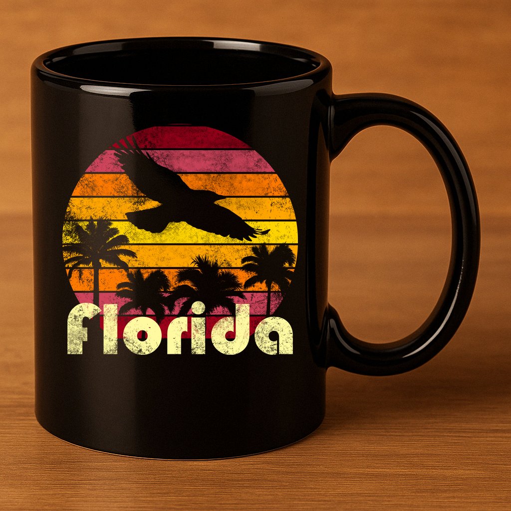 Florida Retro Sunset 11oz C Handle Ceramic Mug