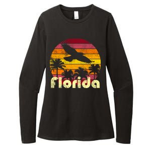 Florida Retro Sunset Womens CVC Long Sleeve Shirt