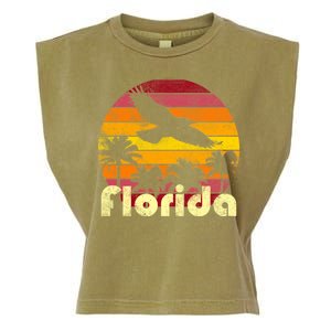 Florida Retro Sunset Garment-Dyed Women's Muscle Tee