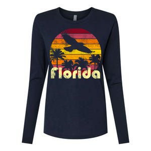 Florida Retro Sunset Womens Cotton Relaxed Long Sleeve T-Shirt