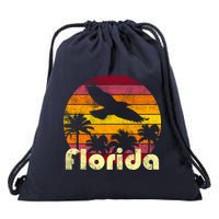 Florida Retro Sunset Drawstring Bag