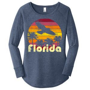 Florida Retro Sunset Women's Perfect Tri Tunic Long Sleeve Shirt