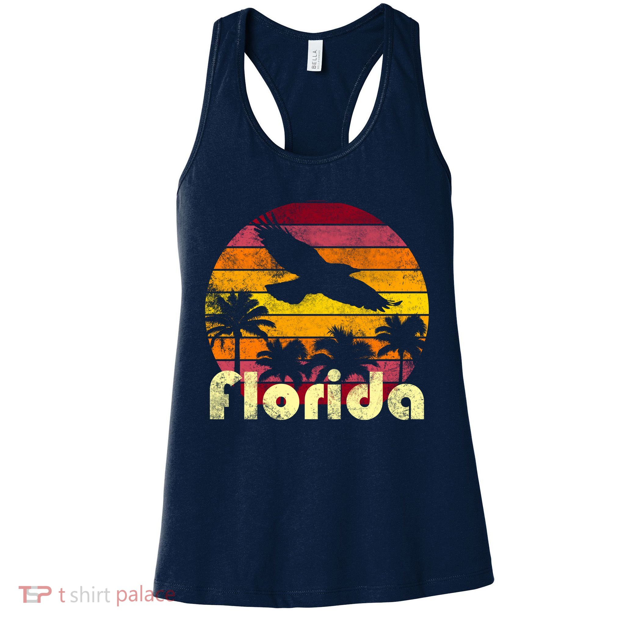 Florida Retro Sunset Womens Tank Top