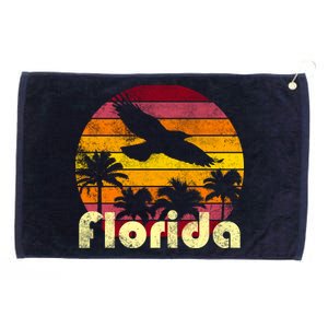 Florida Retro Sunset Grommeted Golf Towel