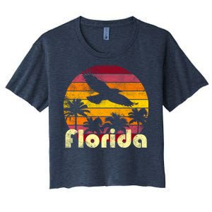 Florida Retro Sunset Women's Crop Top Tee