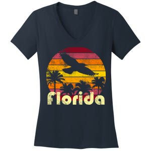 Florida Retro Sunset Women's V-Neck T-Shirt