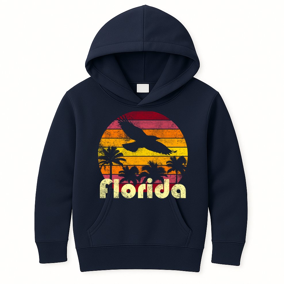 Florida Retro Sunset Kids Hoodie