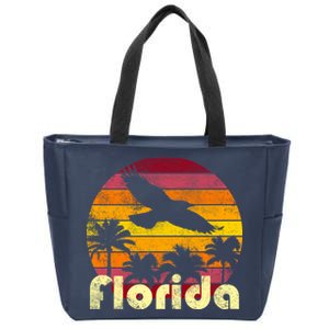 Florida Retro Sunset Zip Tote Bag