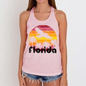 Florida Retro Sunset Women's Knotted Racerback Tank