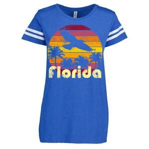 Florida Retro Sunset Enza Ladies Jersey Football T-Shirt