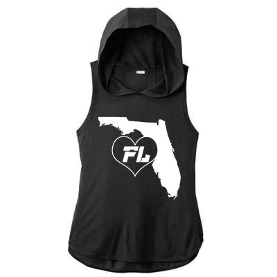 Florida State FL Heart Ladies PosiCharge Tri-Blend Wicking Draft Hoodie Tank