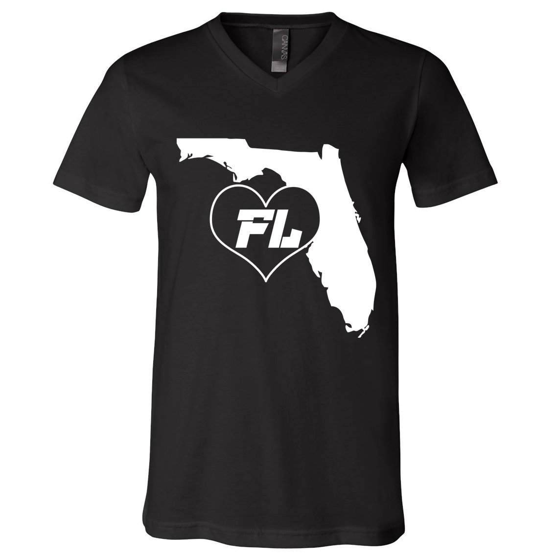 Florida State FL Heart V-Neck T-Shirt