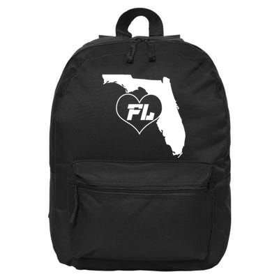 Florida State FL Heart 16 in Basic Backpack