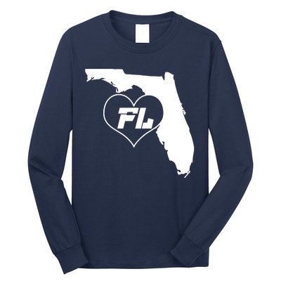 Florida State FL Heart Long Sleeve Shirt