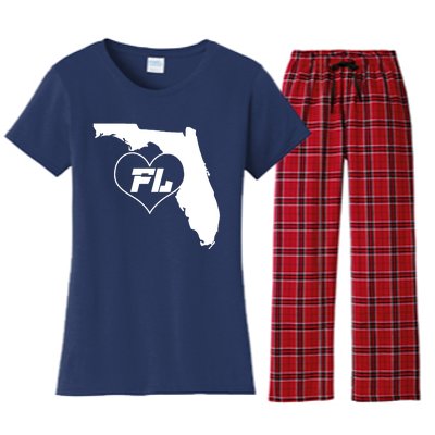 Florida State FL Heart Women's Flannel Pajama Set