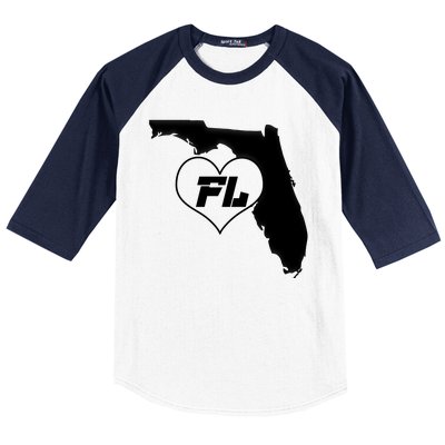 Florida State FL Heart Baseball Sleeve Shirt