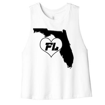 Florida State FL Heart Women's Racerback Cropped Tank