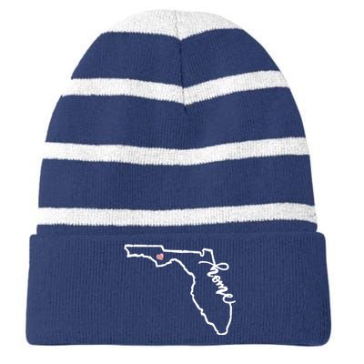 Florida State Home Heart Striped Beanie with Solid Band