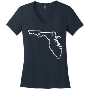 Florida State Home Heart Women's V-Neck T-Shirt