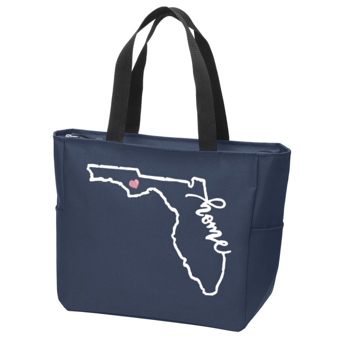 Florida State Home Heart Zip Tote Bag