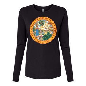 Florida State Seal Womens Cotton Relaxed Long Sleeve T-Shirt