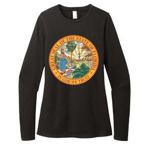 Florida State Seal Womens CVC Long Sleeve Shirt