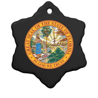 Florida State Seal Ceramic Star Ornament