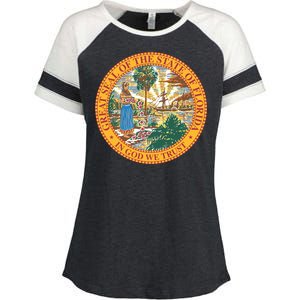 Florida State Seal Enza Ladies Jersey Colorblock Tee